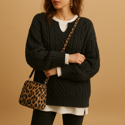 Breathable V-neck knit sweater for women | Clara