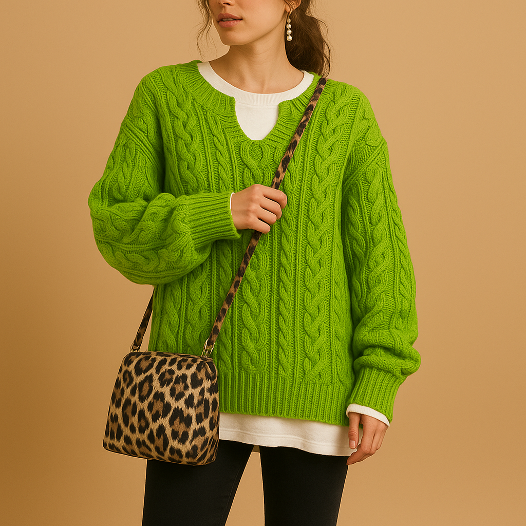 Breathable V-neck knit sweater for women | Clara