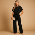 High-waist jumpsuit with lace-up detail for women | Celeste