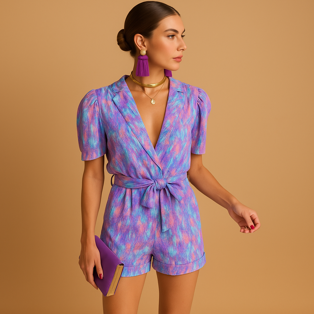 Short printed summer jumpsuit for women | Ruby