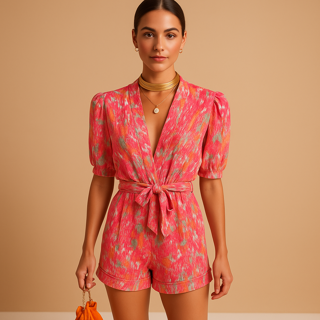 Short printed summer jumpsuit for women | Ruby