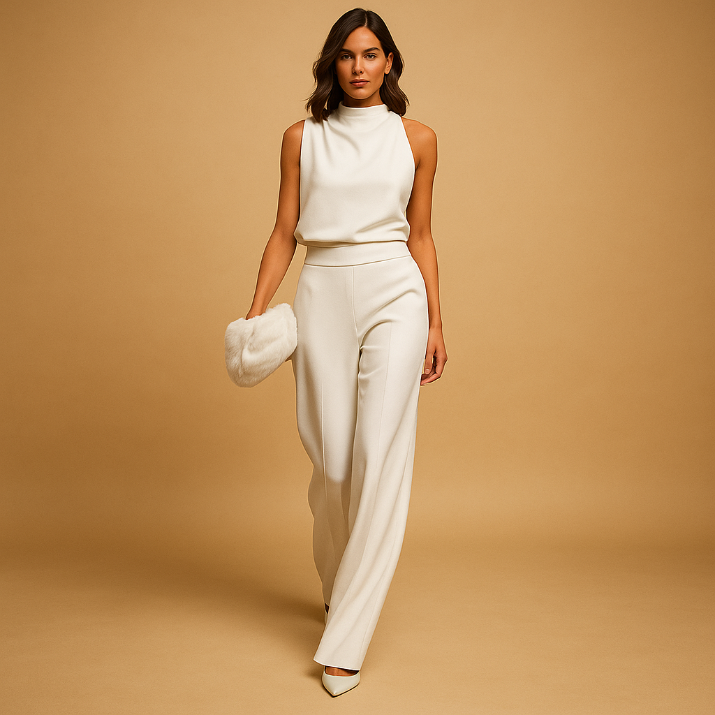 Elegant sleeveless halter jumpsuit for women | Vanessa