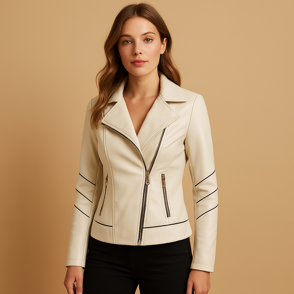 Jacket with asymmetrical zipper for women | Clara