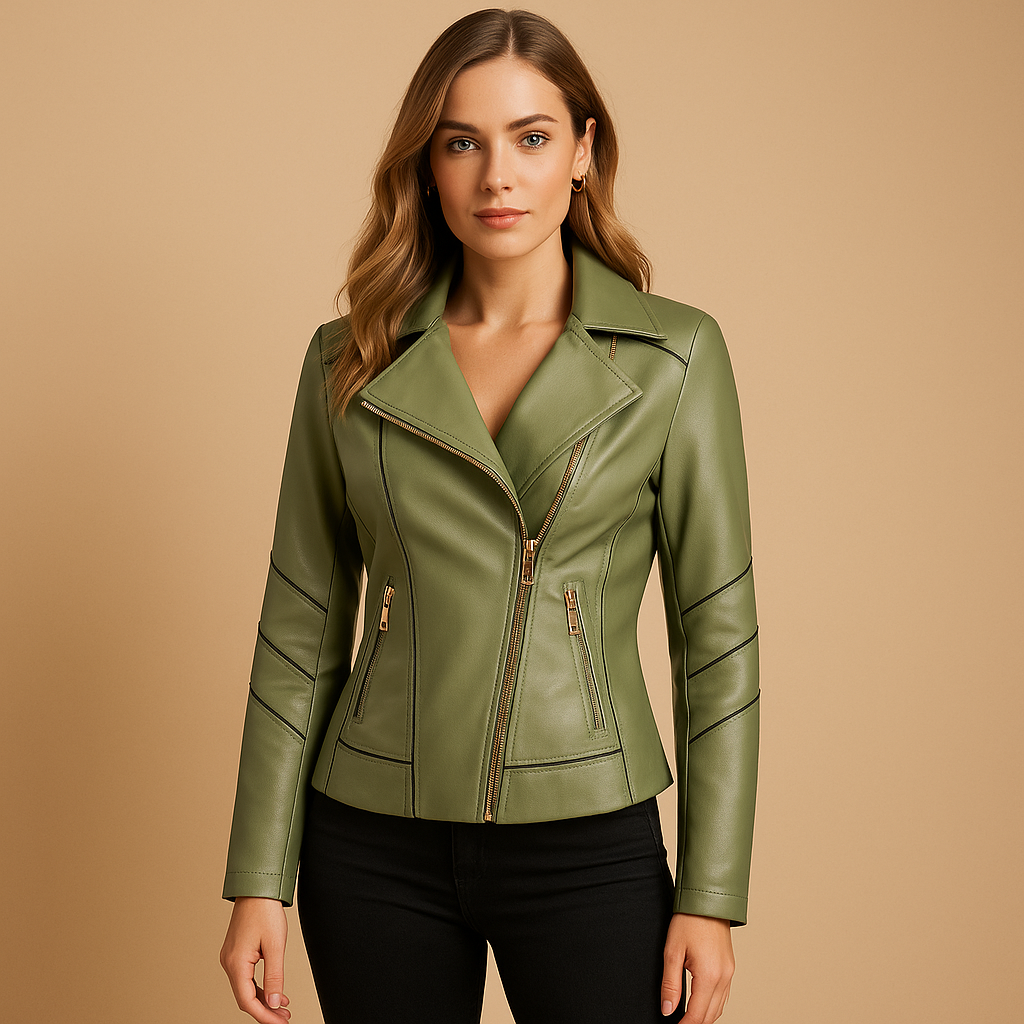 Jacket with asymmetrical zipper for women | Clara