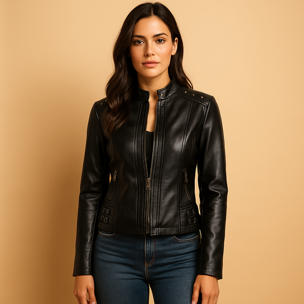Biker jacket for women with edgy details | Vivian