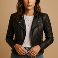 Black fitted jacket with collar for women | Stella
