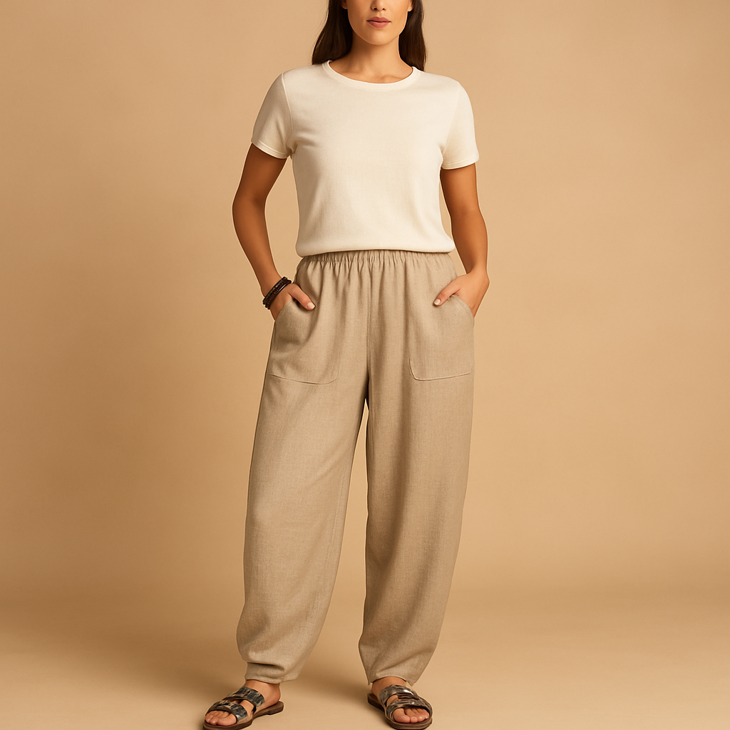 Boho high-waist summer pants for women | Laila