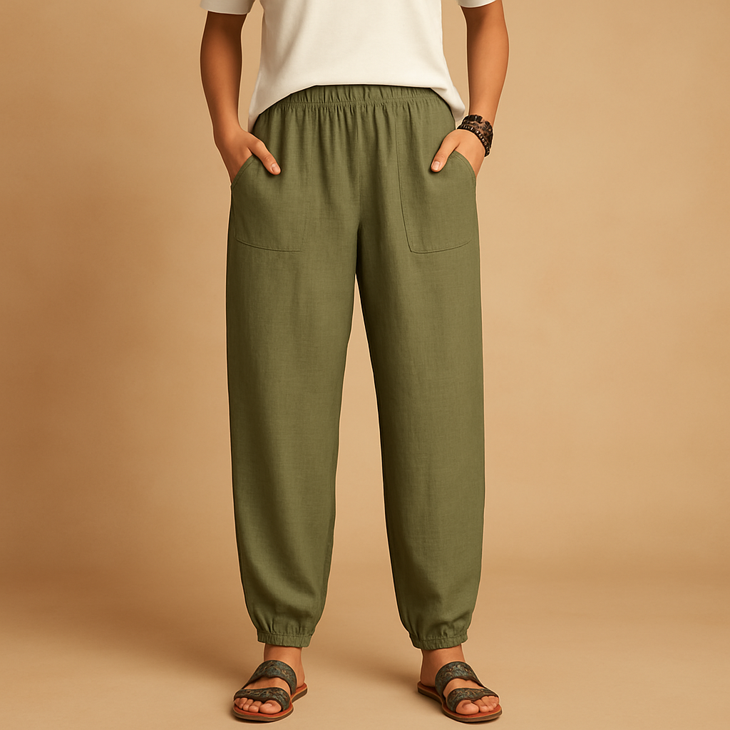 Boho high-waist summer pants for women | Laila
