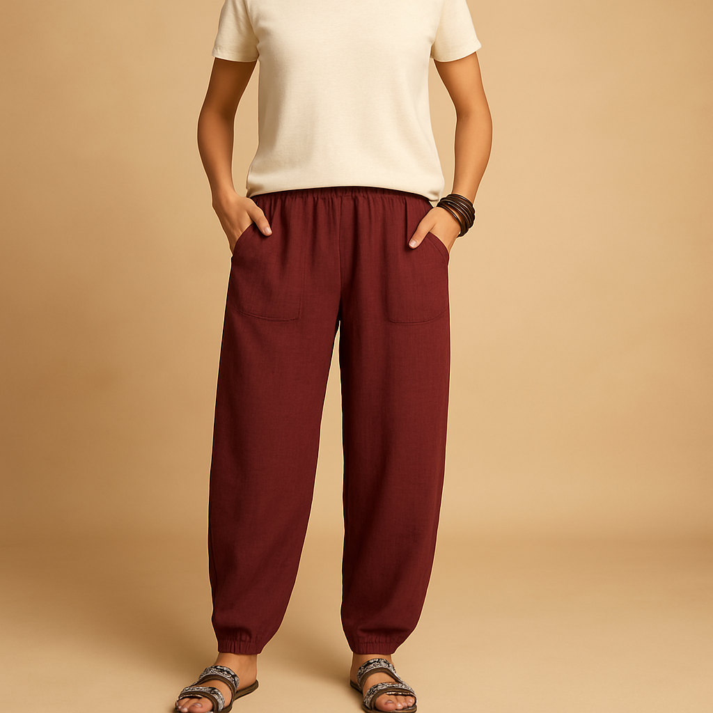 Boho high-waist summer pants for women | Laila