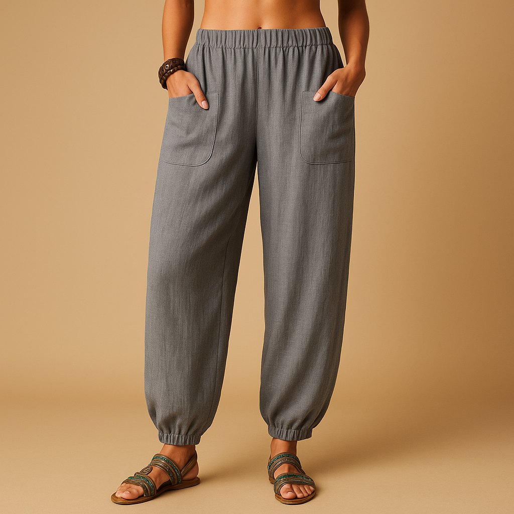 Boho high-waist summer pants for women | Laila