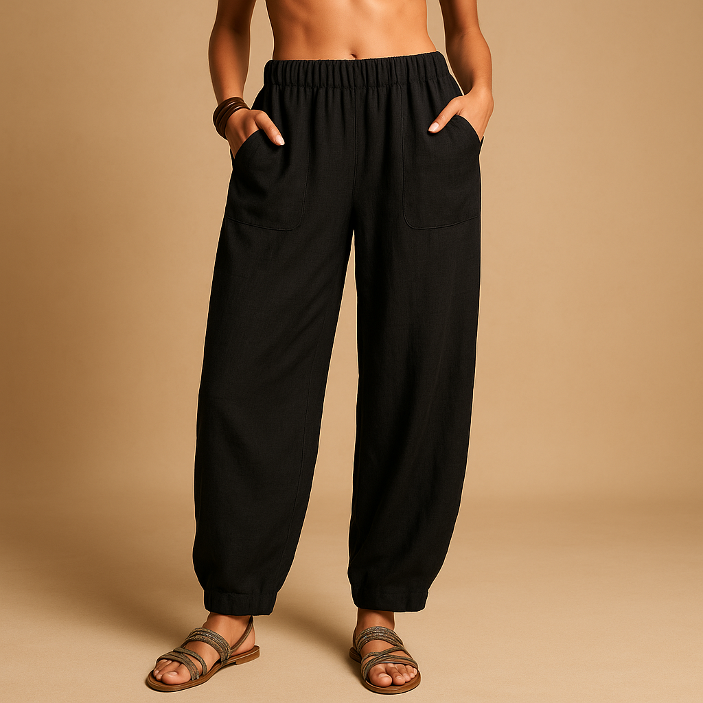 Boho high-waist summer pants for women | Laila