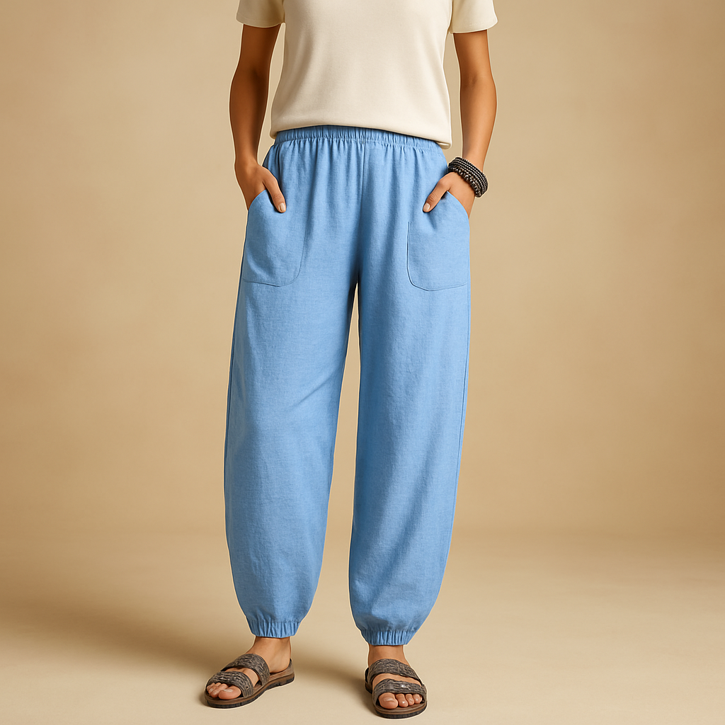 Boho high-waist summer pants for women | Laila