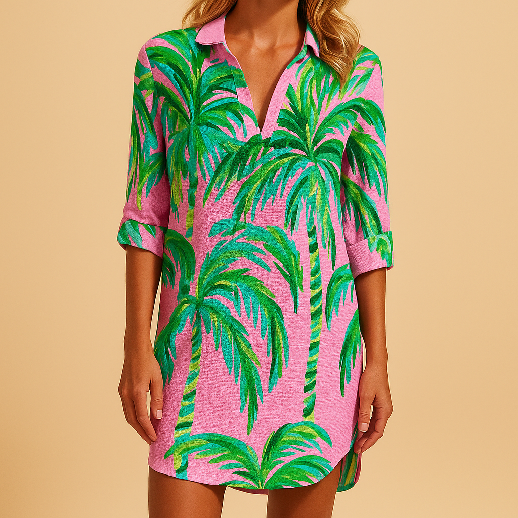 Boho summer dress with V-neck for women | Clara