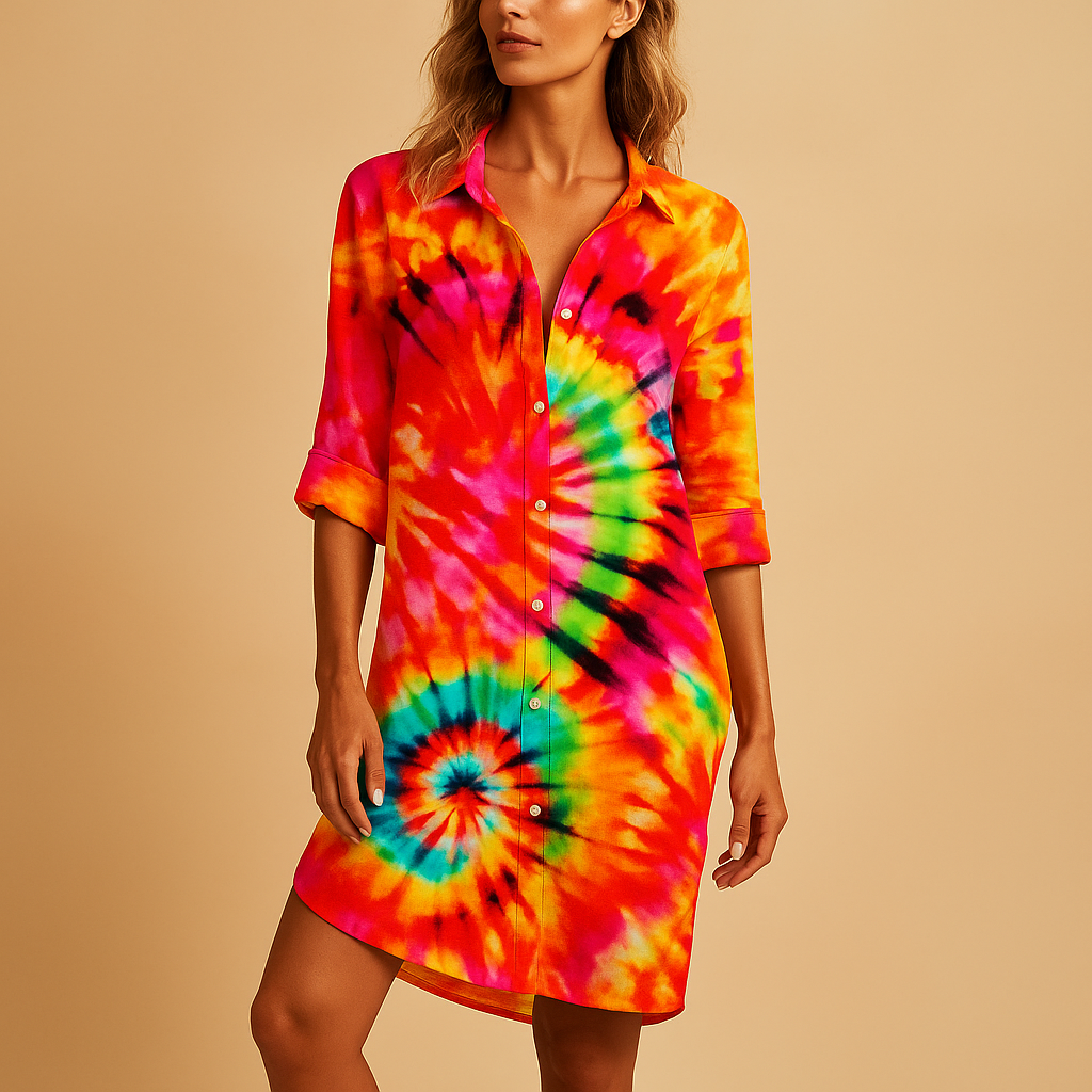 Boho summer dress with V-neck for women | Clara