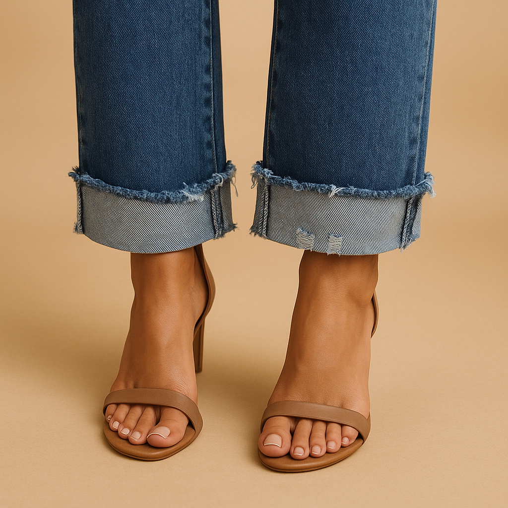 Casual irregular waist jeans for women | Ivy