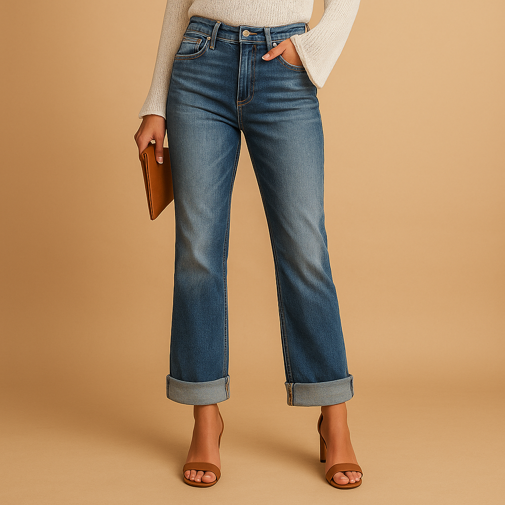 Casual irregular waist jeans for women | Ivy