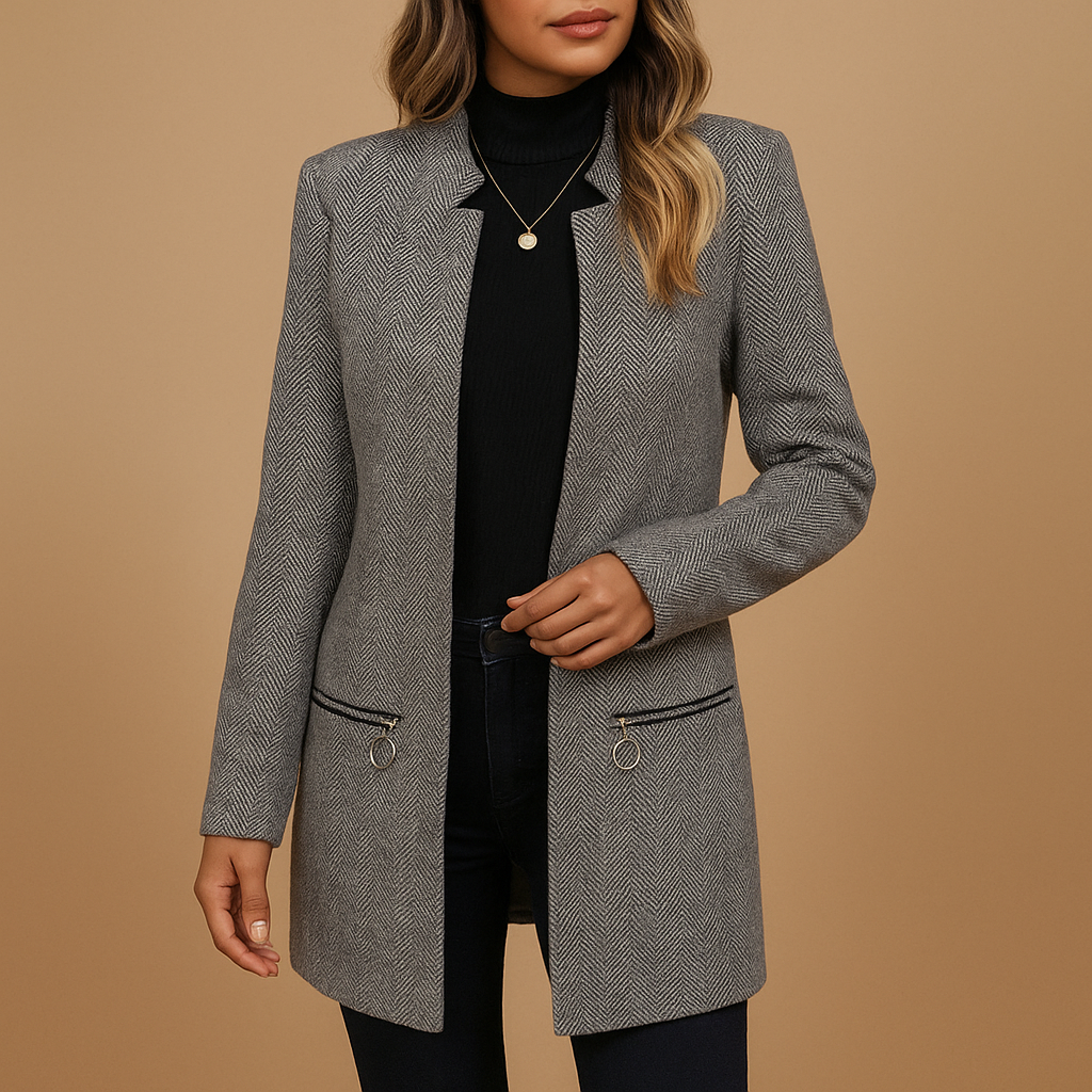 Casual printed jacket with long sleeves for women | Sophia