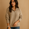 Chic half zip sweater for women | Amelia