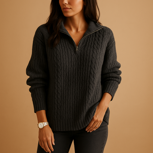 Chic half zip sweater for women | Amelia