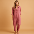 Chic polo collar jumpsuit for women | Clara