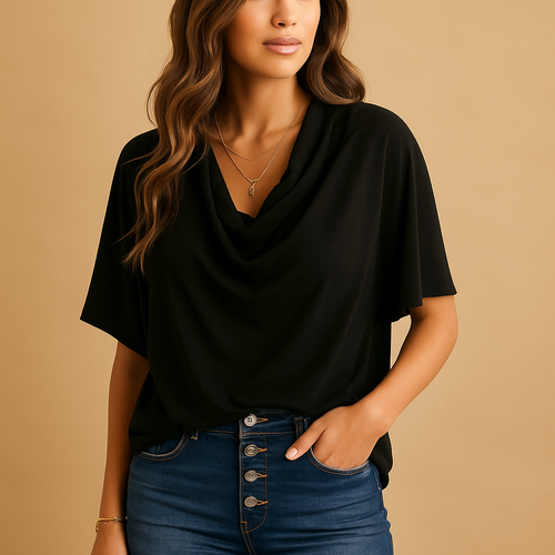 Chiffon blouse with batwing sleeves for women | Hazel