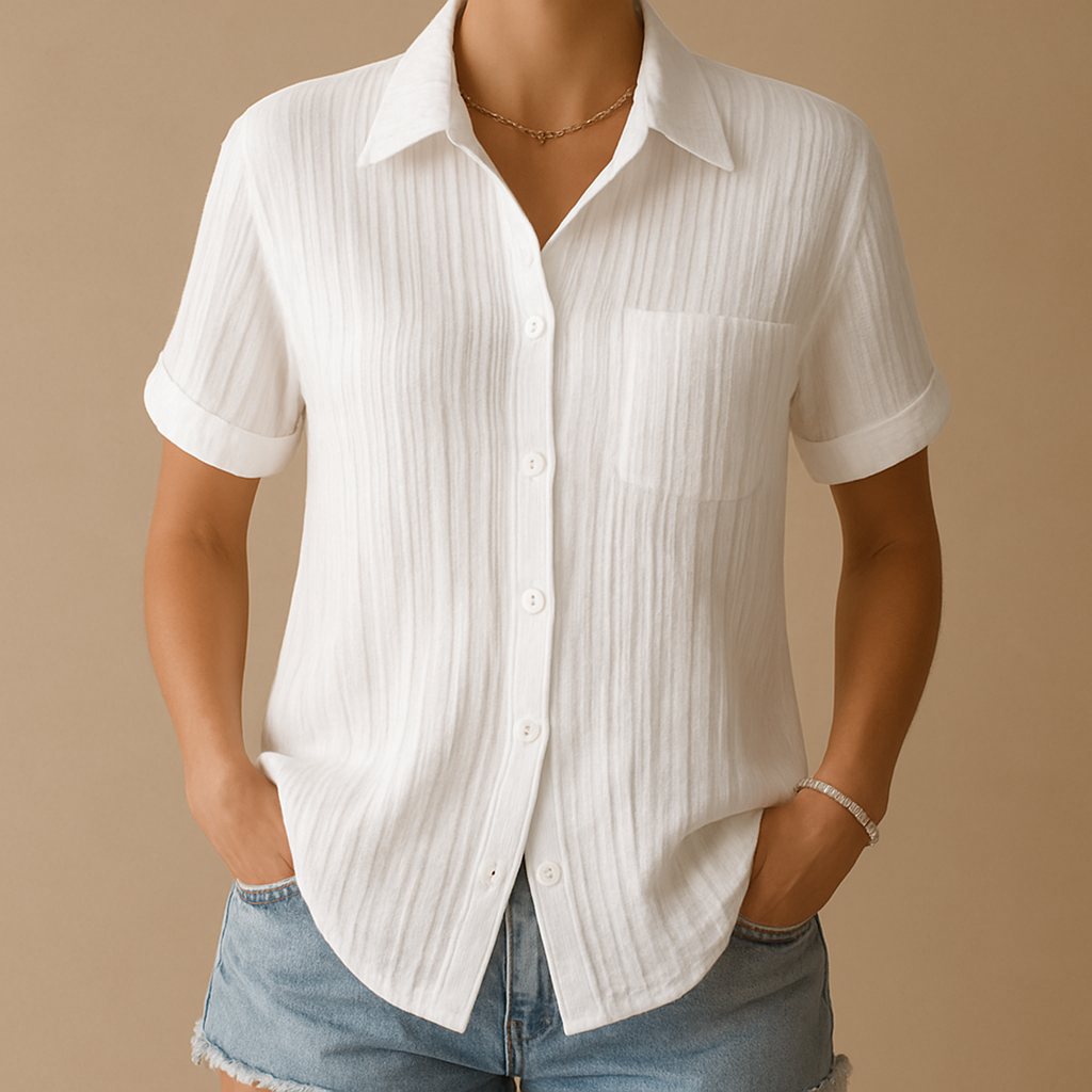 Short-sleeve classic blouse for women | Grace