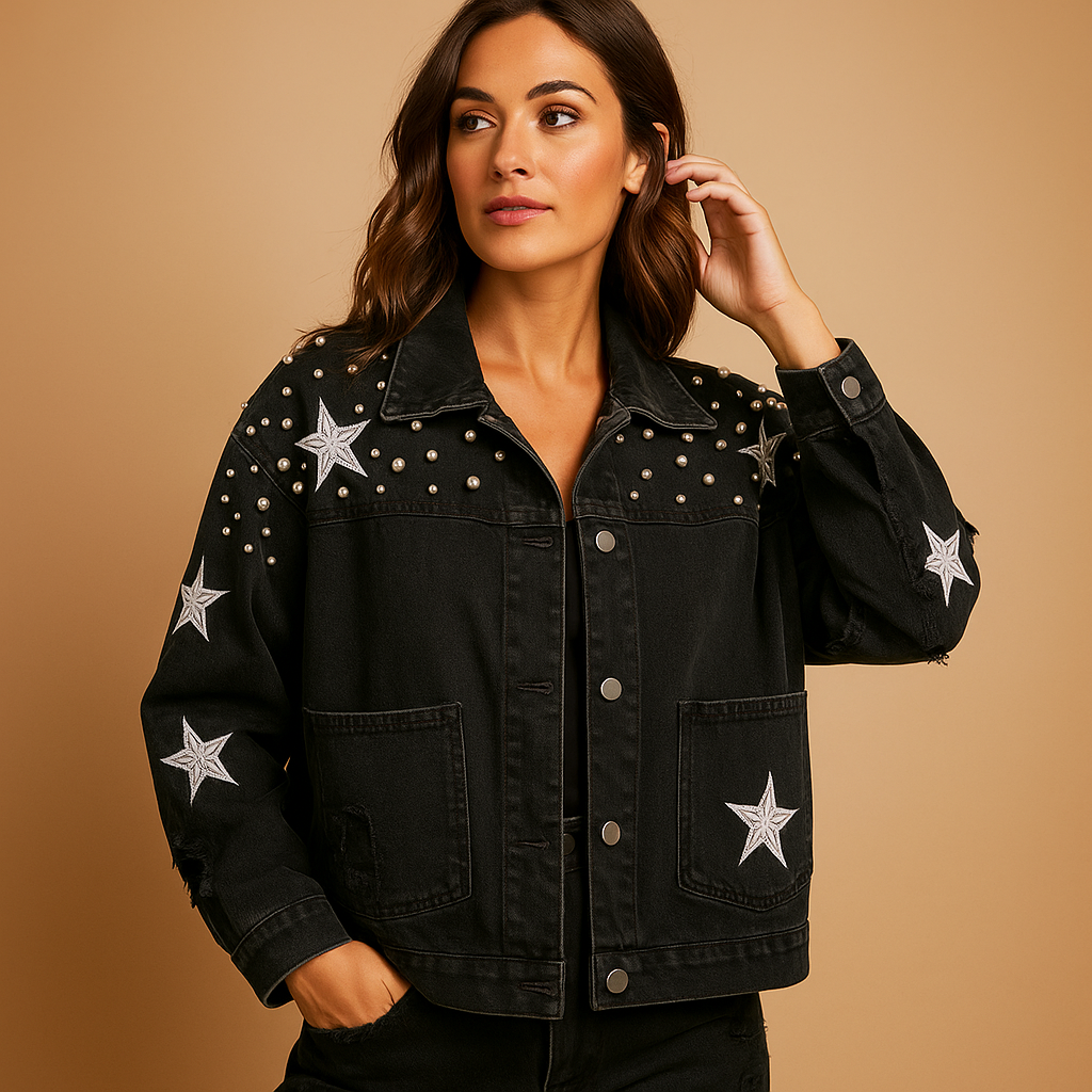 Cropped denim jacket for women | Amaya