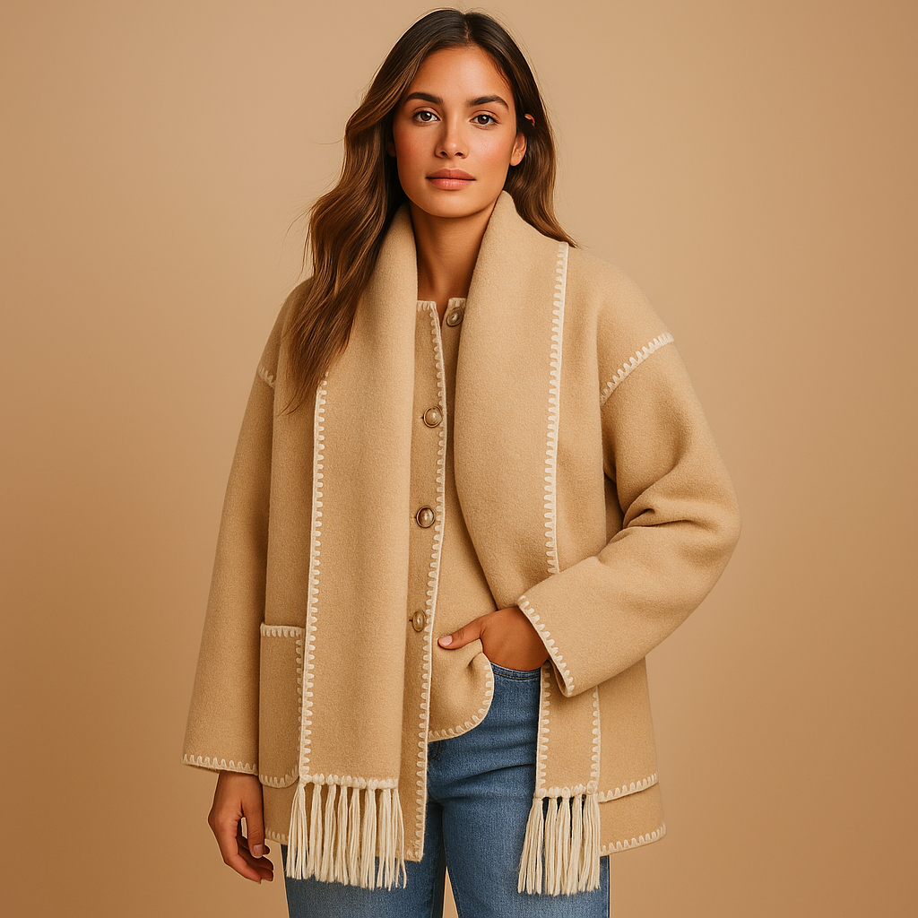 Elegant belted winter coat for women | Celeste