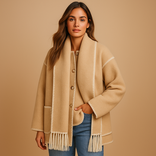 Elegant belted winter coat for women | Celeste