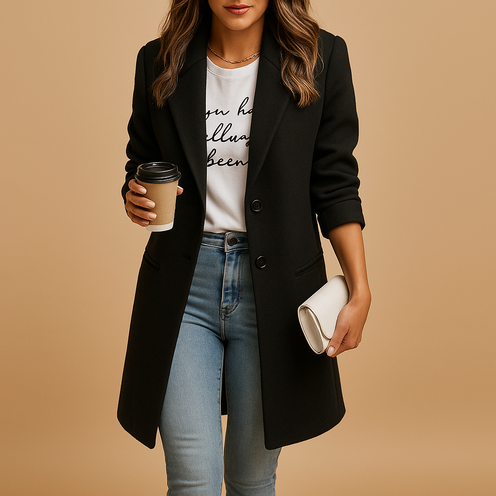 Elegant mid-length coat for women | Sophia
