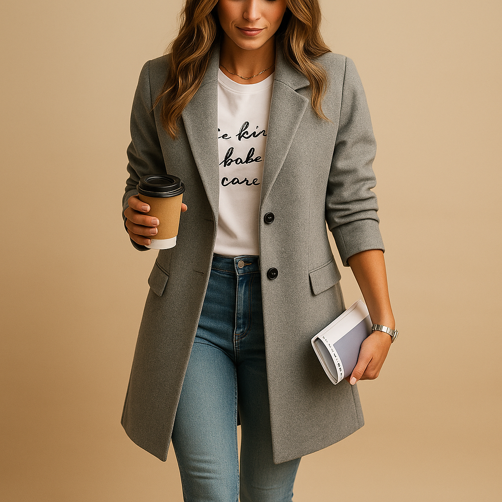 Elegant mid-length coat for women | Sophia