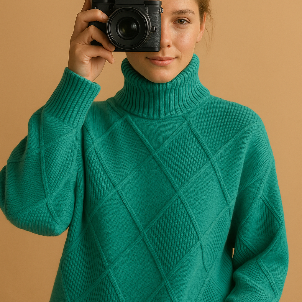 Elegant turtleneck knit sweater for women | Sophia
