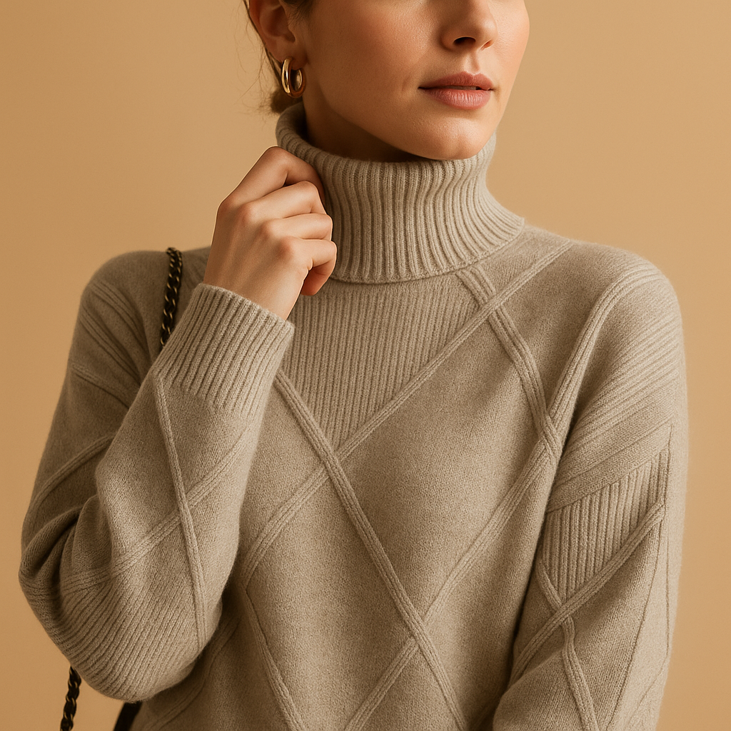 Elegant turtleneck knit sweater for women | Sophia