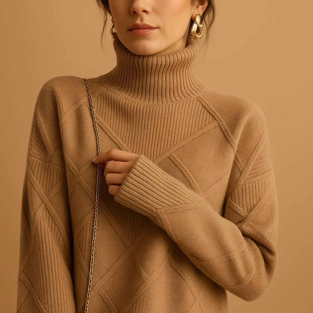 Elegant turtleneck knit sweater for women | Sophia