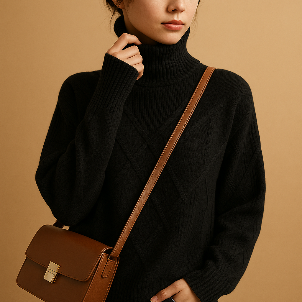 Elegant turtleneck knit sweater for women | Sophia