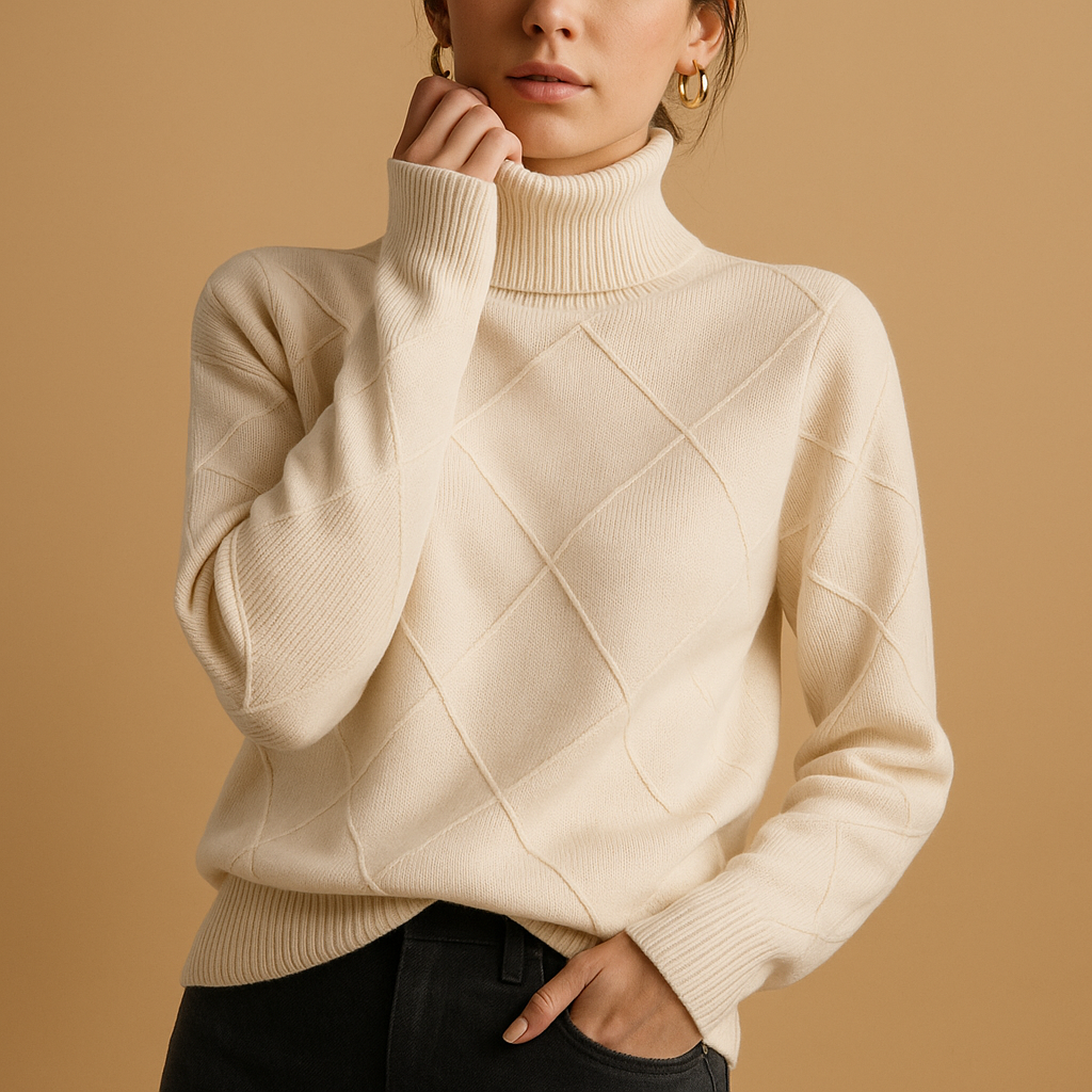 Elegant turtleneck knit sweater for women | Sophia