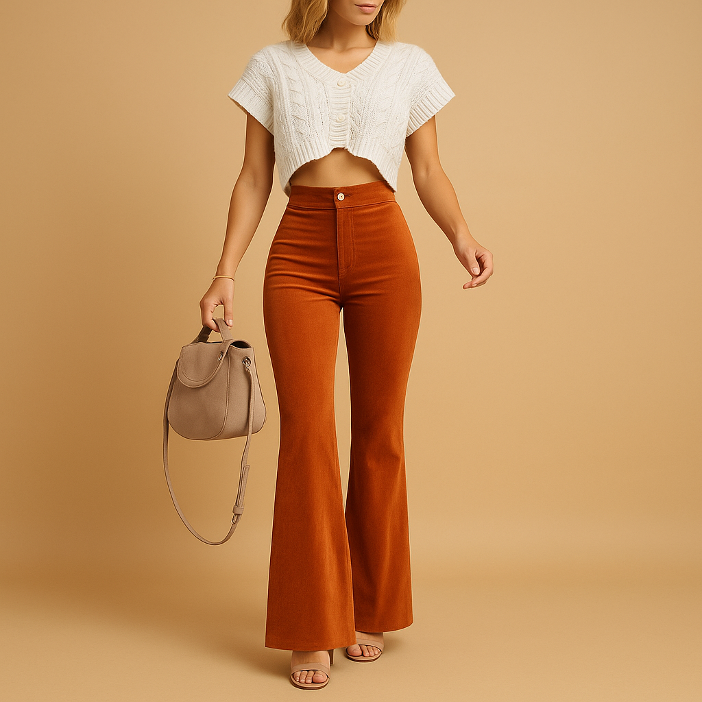 Flared corduroy pants for women | Hazel