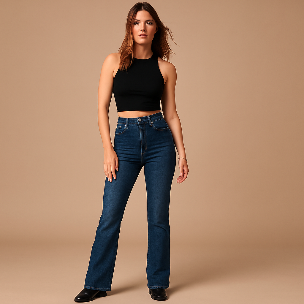 Flared high-waist jeans for women | Clara