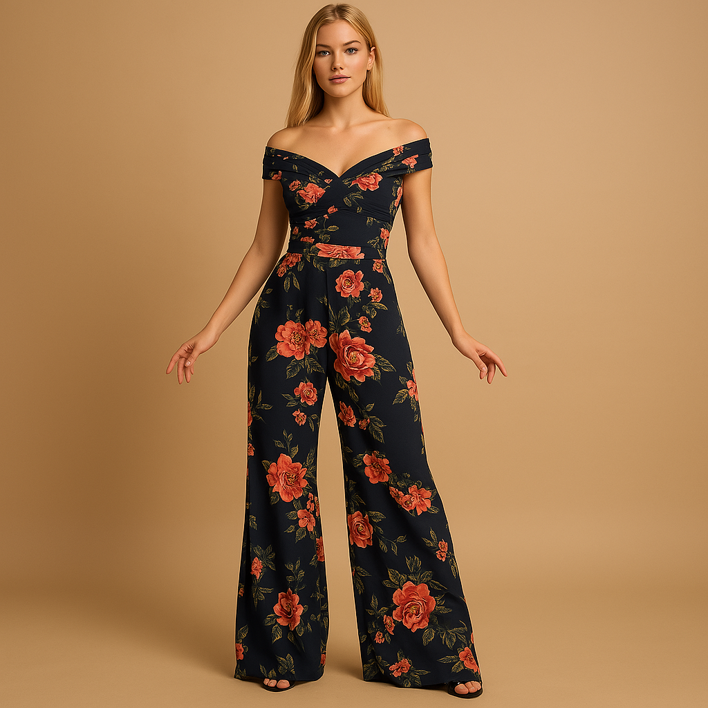 Floral off-shoulder jumpsuit for women | Sophia