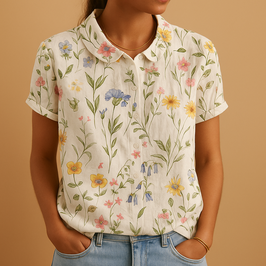 Floral print blouse for women | Violet