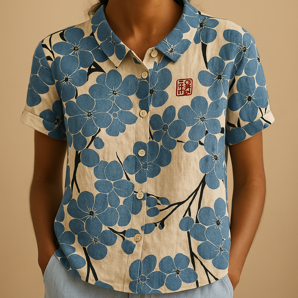 Floral print blouse for women | Violet