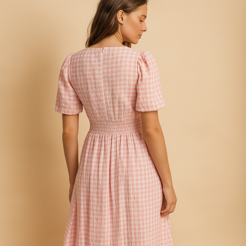 Flowy maxi dress with button front for women | Sophia