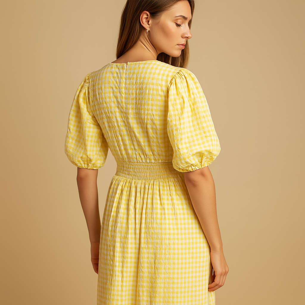 Flowy maxi dress with button front for women | Sophia
