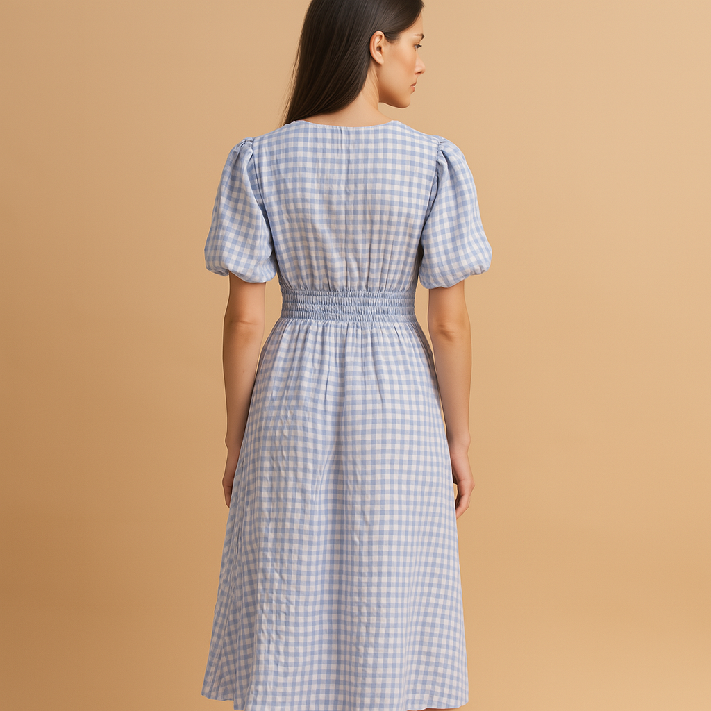 Flowy maxi dress with button front for women | Sophia