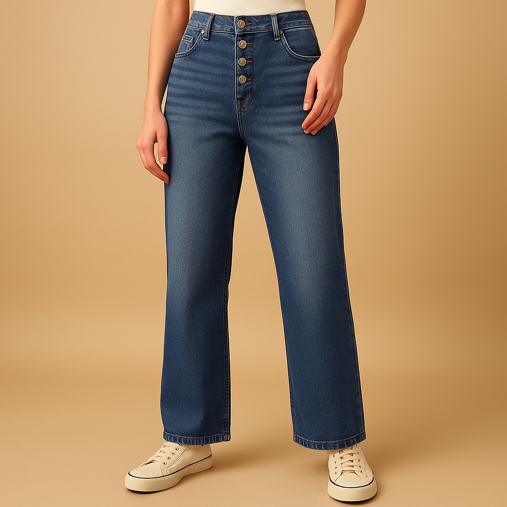 High-waisted loose fit jeans for women | Clara