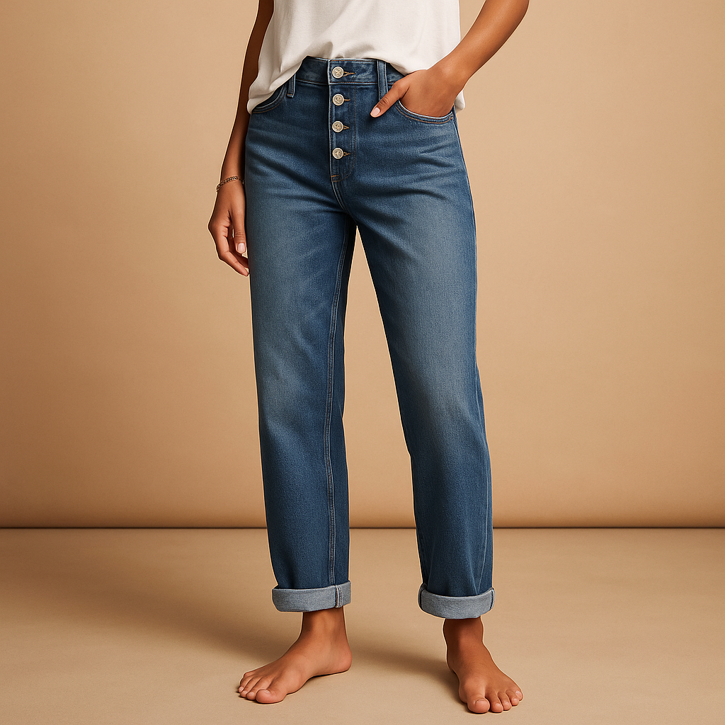 High-waisted loose fit jeans for women | Clara