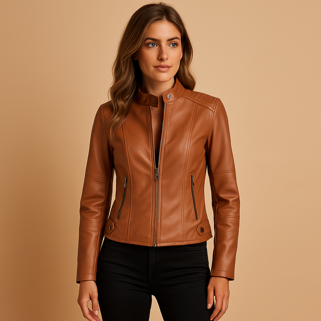 Jacket with zipper and collar for women | Amelia
