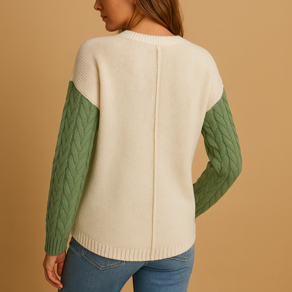 Knit sweater with cable pattern for women | Isabella