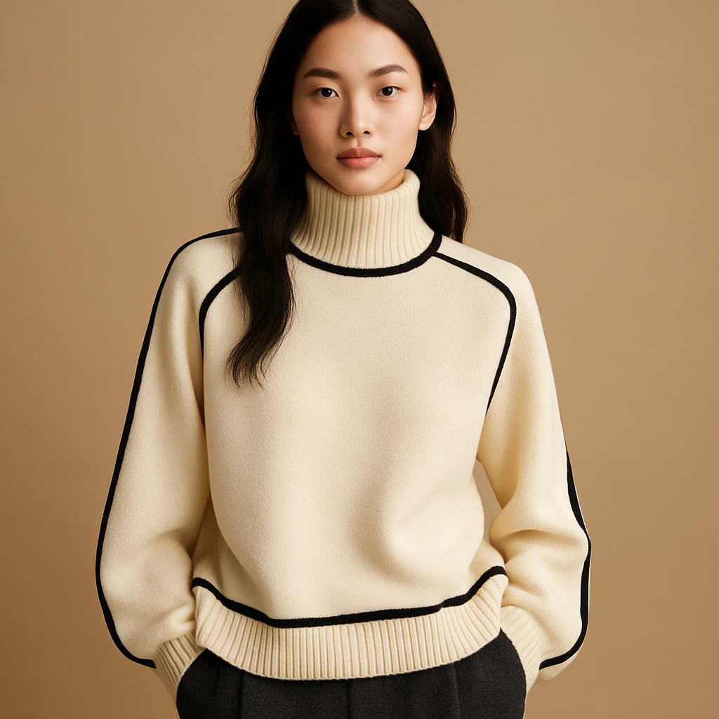 Knitted turtleneck sweater for women | Hazel