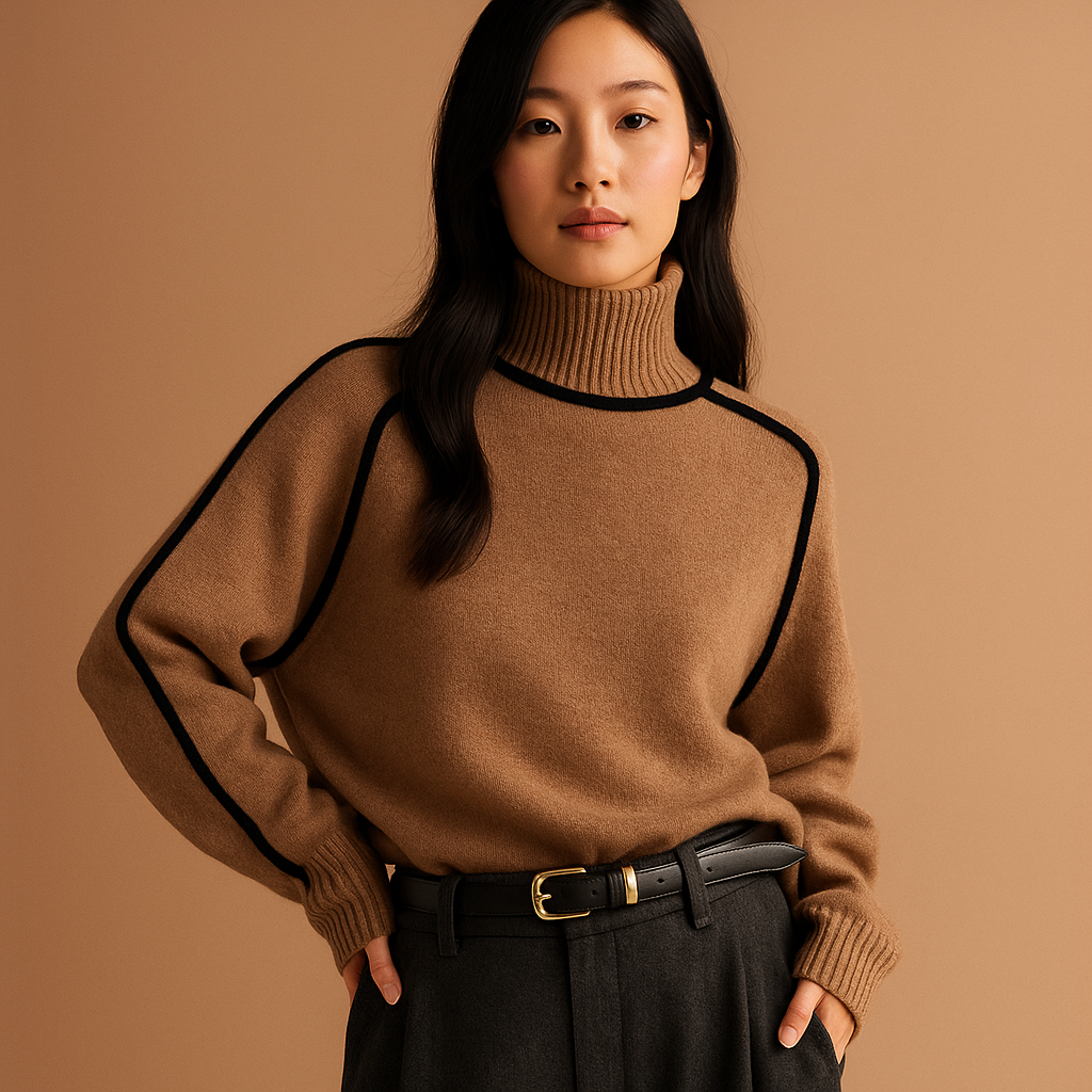 Knitted turtleneck sweater for women | Hazel